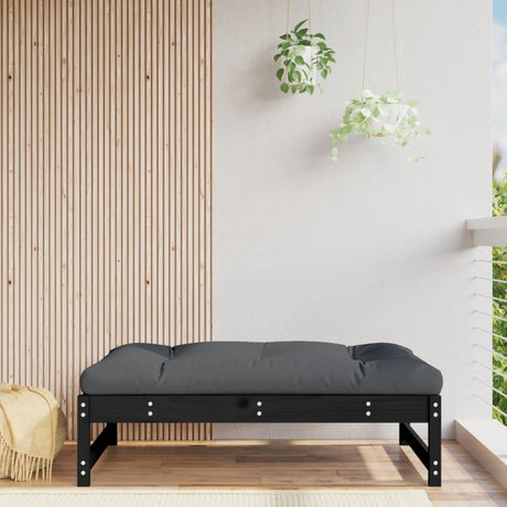 Vidaxl tuinvoetenbank 120x80 cm massief grenenhout zwart