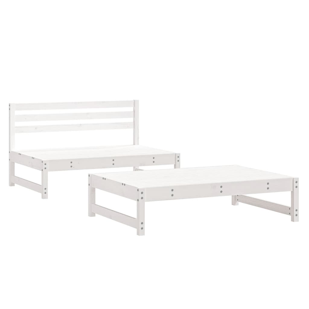 Vidaxl 2-delige loungeset massief grenenhout wit