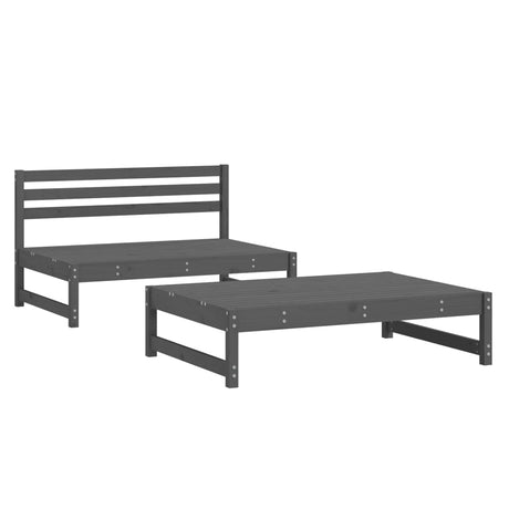 Vidaxl 2-delige loungeset massief grenenhout grijs