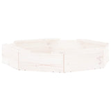 Vidaxl sandbox with benches octagonal solid pine white