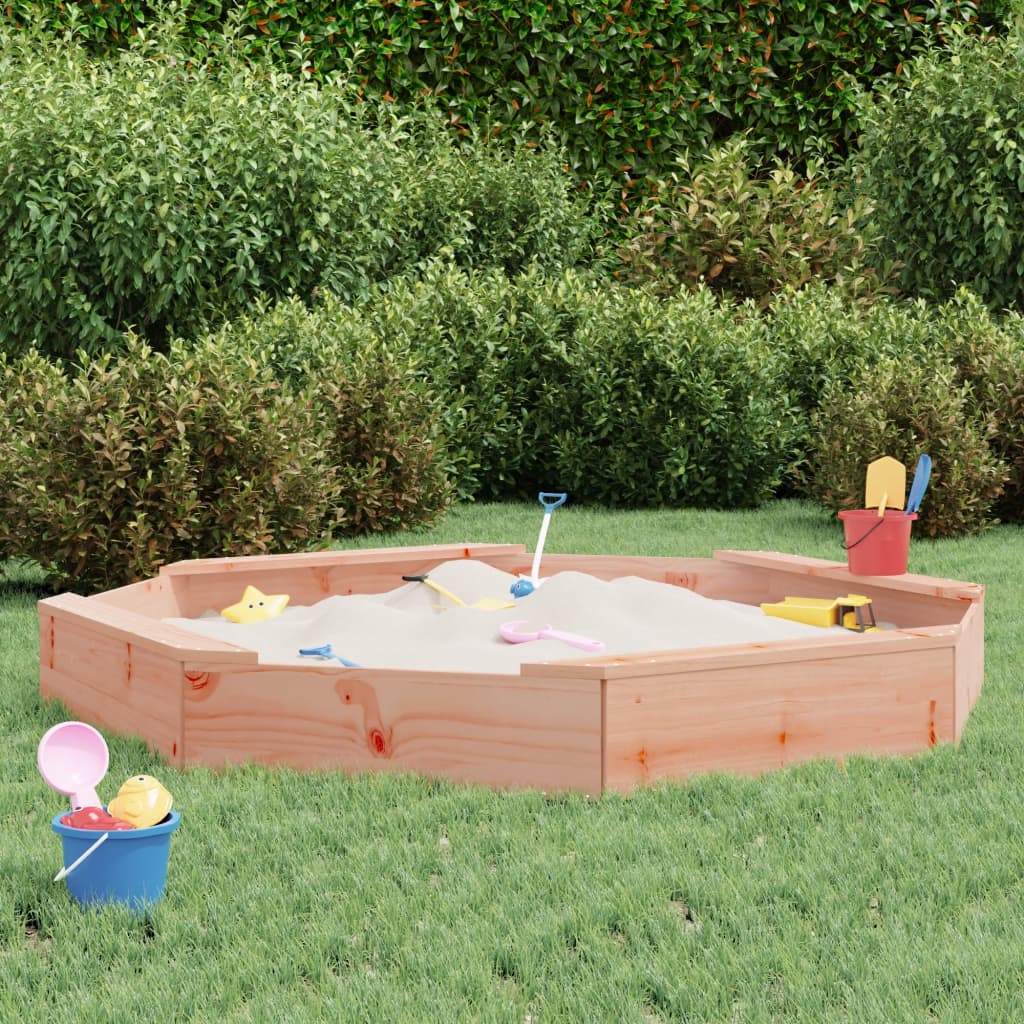 Vidaxl Sandpit con panchine ottagonale solido Douglashout