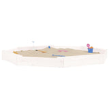 Vidaxl Sandbox con panchine Pine ottagonale Solido bianco