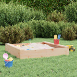 Vidaxl sandbox with benches square solid pine