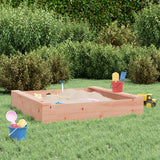 VidaXL sandpit with benches square solid douglashout