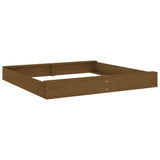 Vidaxl sandbox with benches square solid pine honey brown