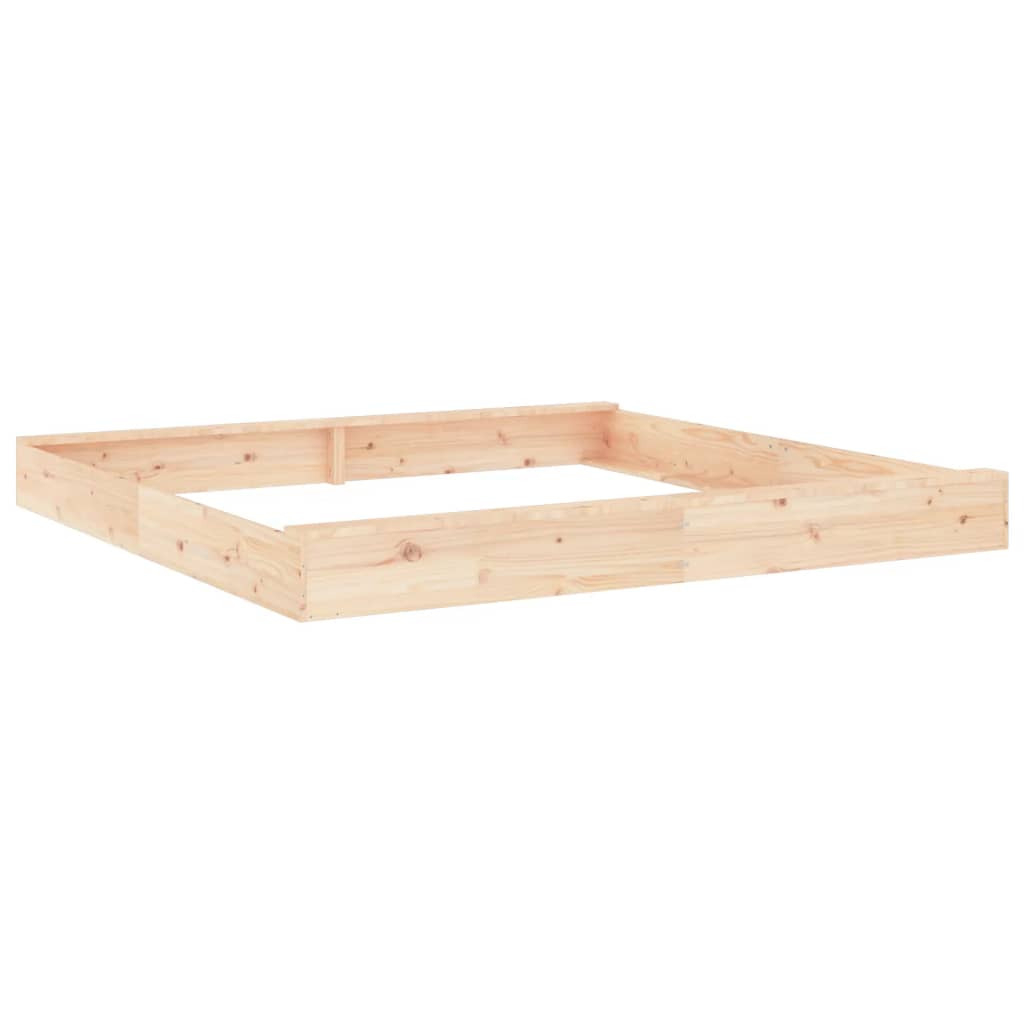 Vidaxl sandbox with benches square solid pine