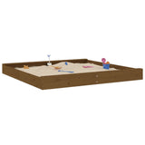 Vidaxl sandbox with benches square solid pine honey brown