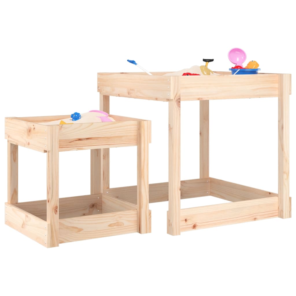 Vidaxl sand tables 2 pieces of solid pine wood