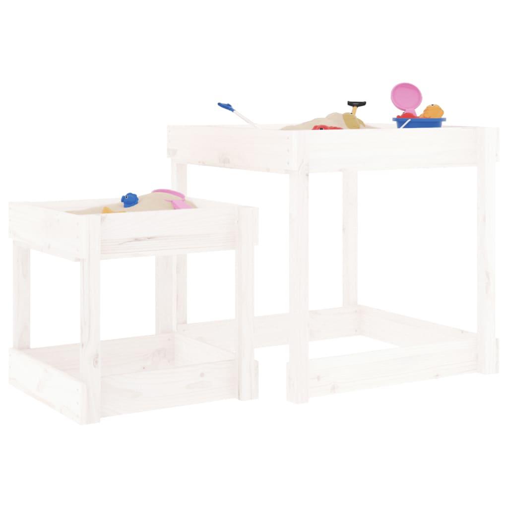 Tables de sable vidaxl 2 pcs en pin massif blanc