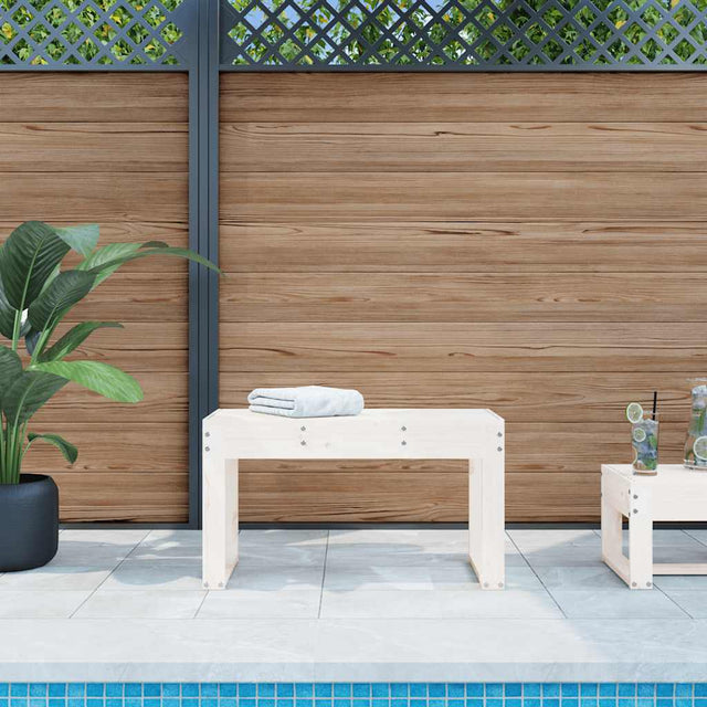 Vidaxl tuinbank 80x38x45 cm massief grenenhout wit