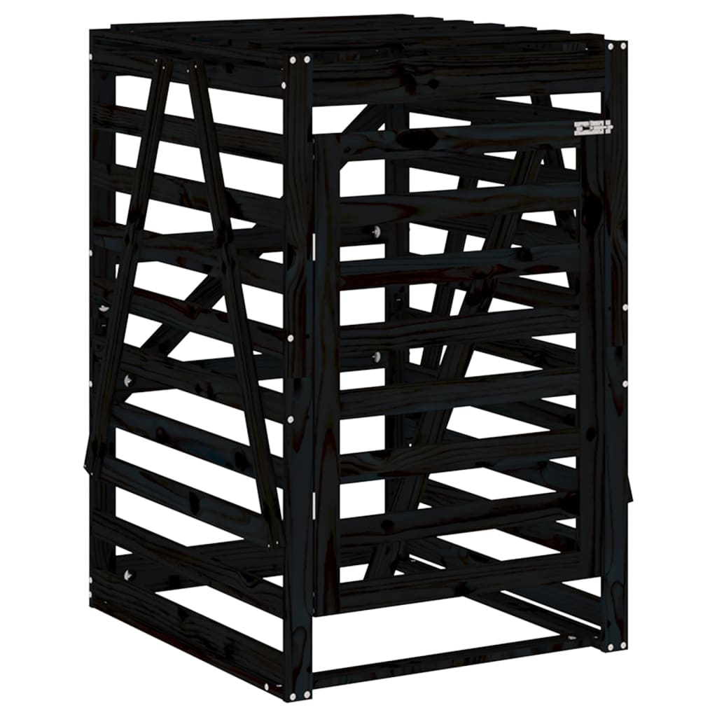 Almacenamiento de contenedores de Vidaxl 84x90x128.5 cm de pino sólido Negro