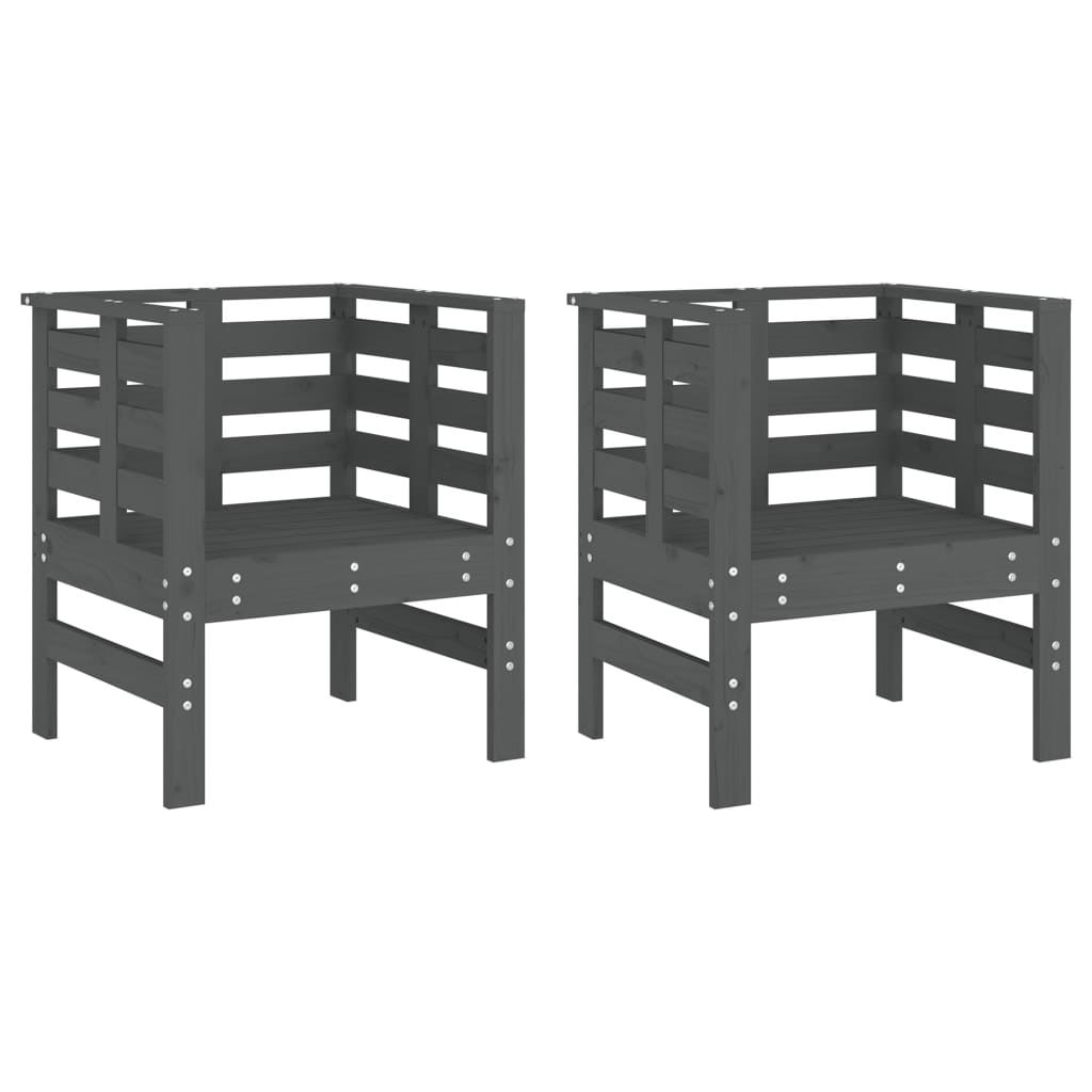 Vidaxl tuinstoelen 2 st 61,5x53x71 cm massief grenenhout grijs