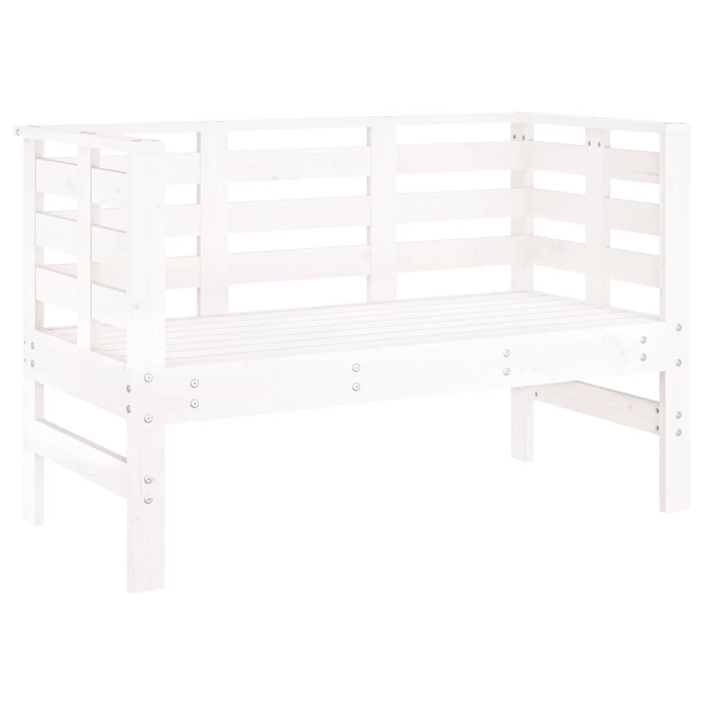 Vidaxl tuinbankje 111,5x53x71 cm massief grenenhout wit