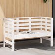 Vidaxl tuinbankje 111,5x53x71 cm massief grenenhout wit