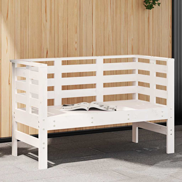 Vidaxl tuinbankje 111,5x53x71 cm massief grenenhout wit