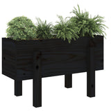 Vidaxl plantenbak 62x30x38 cm massief grenenhout zwart