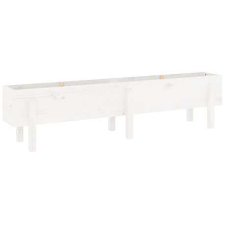 Vidaxl plantenbak verhoogd 160x30x38 cm massief grenenhout wit