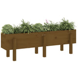 VidaXL Plantenbak verhoogd 121x30x38 cm massief grenenhout honingbruin