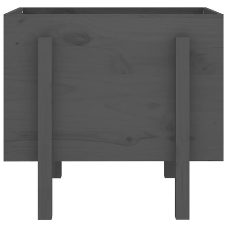 Vidaxl plantenbak 62x50x57 cm massief grenenhout grijs