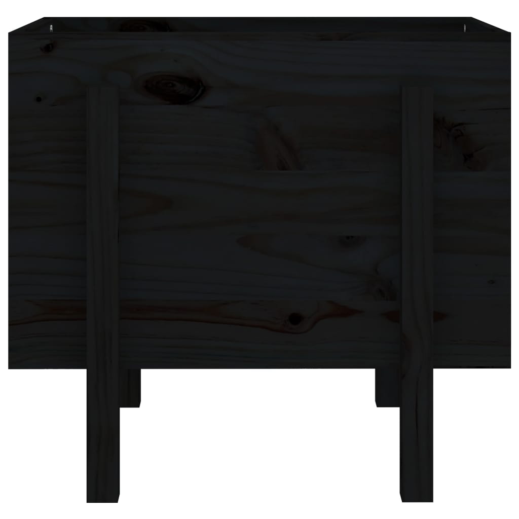 Vidaxl plantenbak 62x50x57 cm massief grenenhout zwart