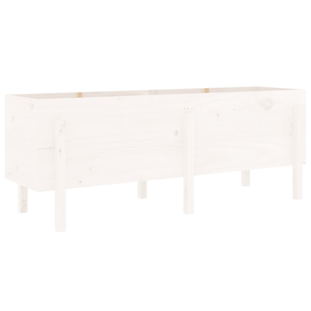 Scatola di pianificazione Vidaxl sollevata 160x50x57 cm Pino solido bianco