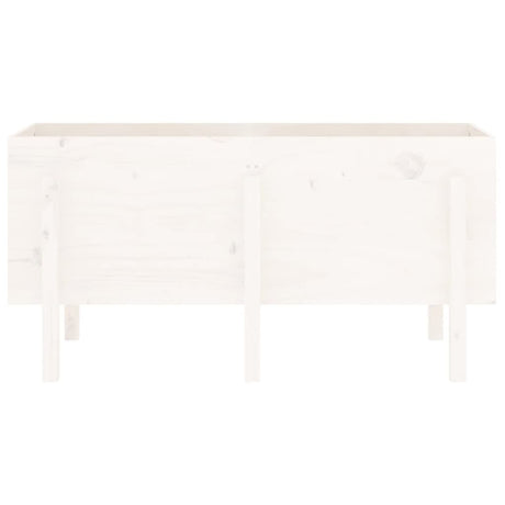 Vidaxl plantenbak verhoogd 121x50x57 cm massief grenenhout wit
