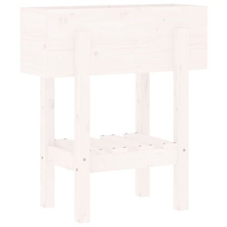 Vidaxl plantenbak 62x30x69 cm massief grenenhout wit