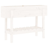 Vidaxl plantenbak verhoogd 101x30x69 cm massief grenenhout wit