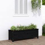 Vidaxl Planter hevet 119,5x40x39 cm solid furu svart