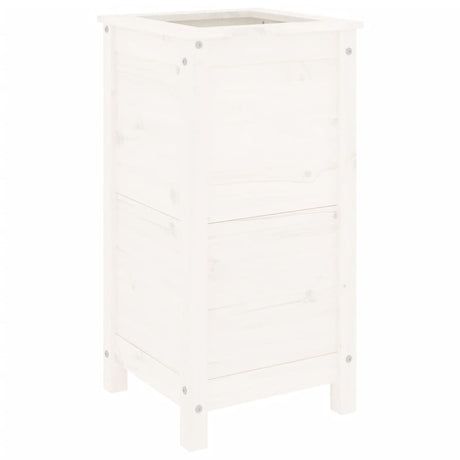 Vidaxl plantenbak 40x40x78 cm massief grenenhout wit