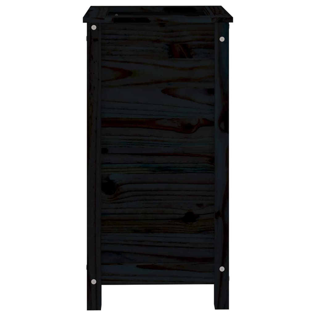 Vidaxl plantenbak 40x40x78 cm massief grenenhout zwart