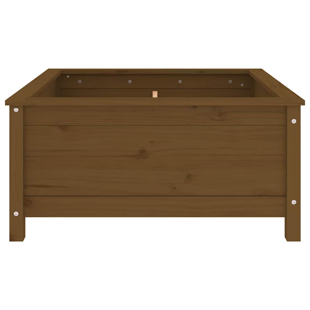 Vidaxl plantenbak 82,5x82,5x39 cm massief grenenhout honingbruin