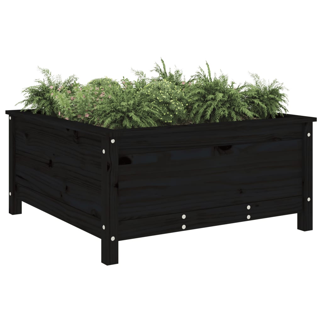 Vidaxl Planning Box 82.5x82.5x39 cm Solid Pine Black