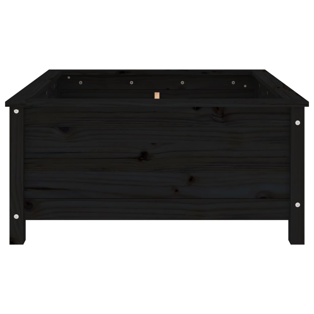 Vidaxl plantenbak 82,5x82,5x39 cm massief grenenhout zwart