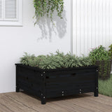Vidaxl plantenbak 82,5x82,5x39 cm massief grenenhout zwart