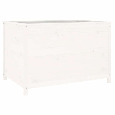 Vidaxl plantenbak verhoogd 119,5x82,5x78 cm massief grenenhout wit