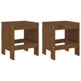 Vidaxl barkrukken 2 st 40x36x45 cm massief grenenhout honingbruin