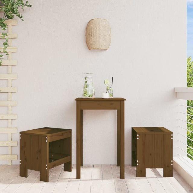Vidaxl barkrukken 2 st 40x36x45 cm massief grenenhout honingbruin