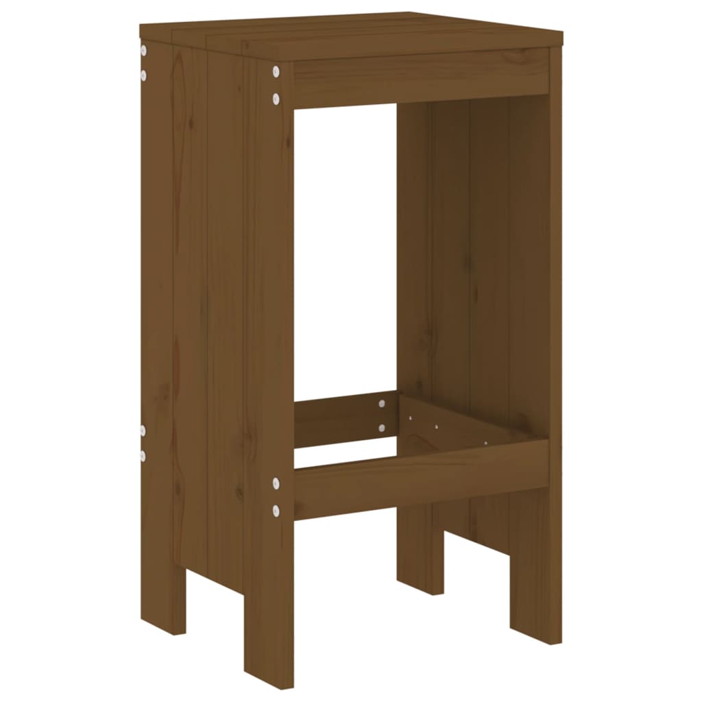Vidaxl barkrukken 2 st 40x36x75 cm massief grenenhout honingbruin