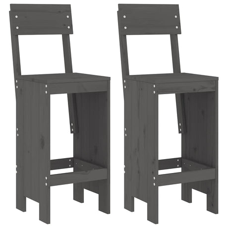 Vidaxl barkrukken 2 st 40x48,5x115,5 cm massief grenenhout grijs