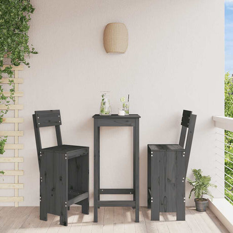 Vidaxl barkrukken 2 st 40x48,5x115,5 cm massief grenenhout grijs