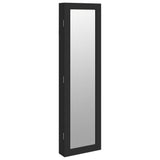 Vidaxl sieradenkast met spiegel wandgemonteerd 30x8,5x106 cm zwart