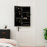 Vidaxl jewelry cupboard with mirror and LED wall -mounted black