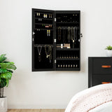 Vidaxl jewelry cupboard with mirror and LED wall -mounted black