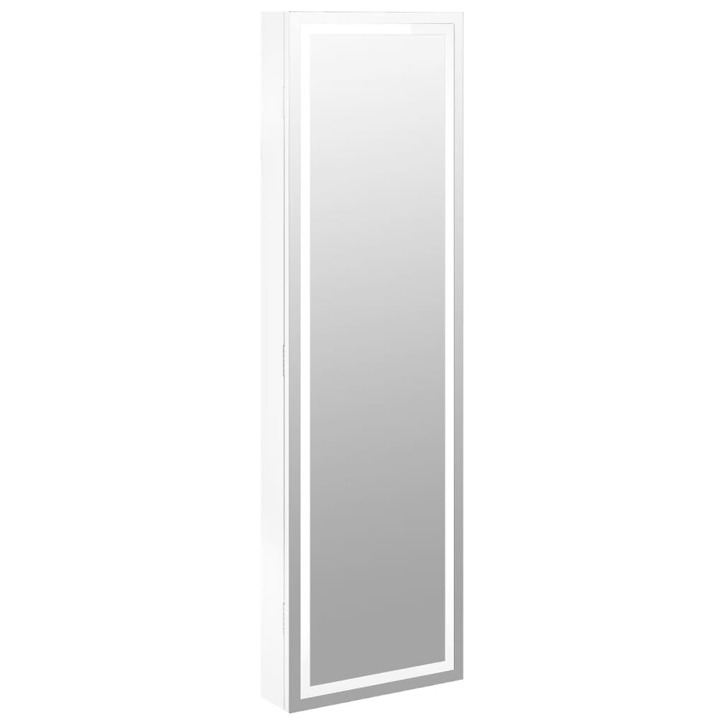 Vidaxl jewelry cupboard with mirror and LED wall -mounted white