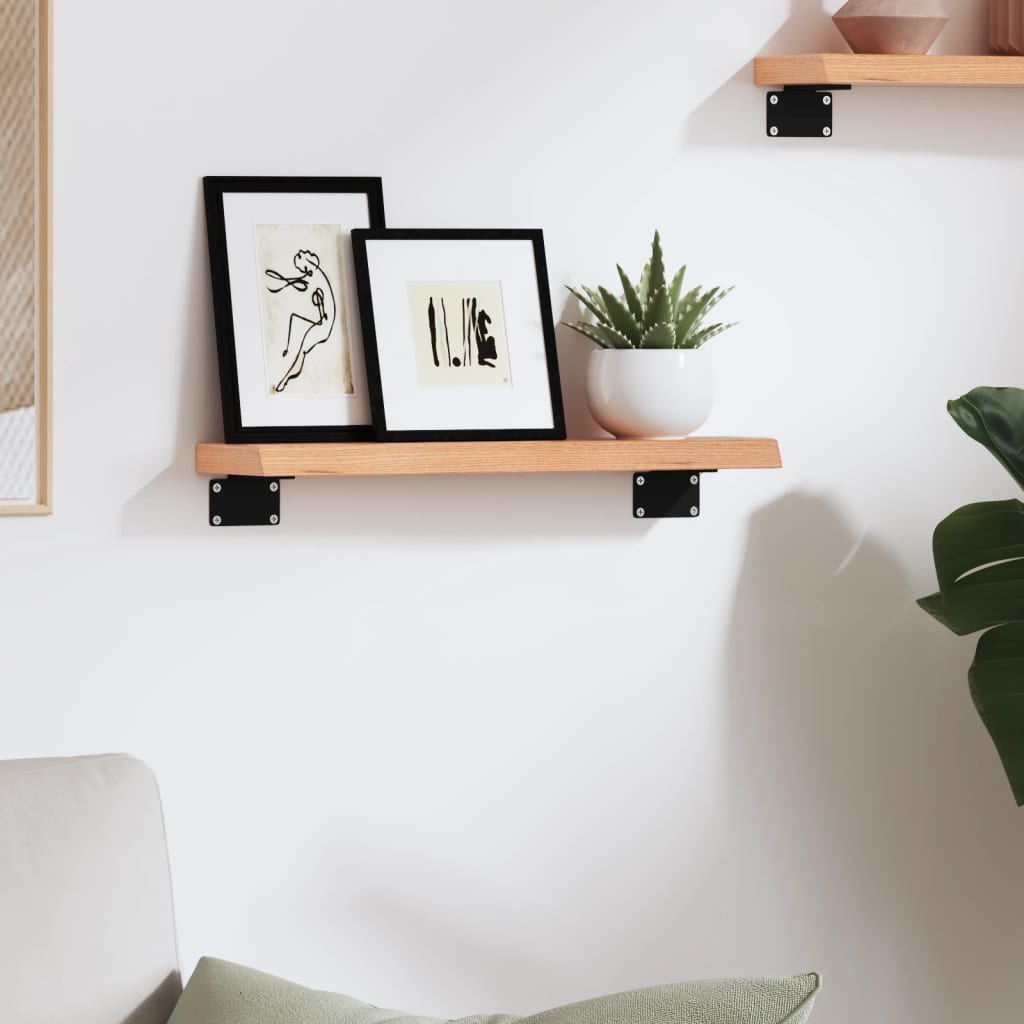 Vidaxl wandschap 40x10x2 cm behandeld massief eikenhout