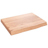 Vidaxl wandschap 40x30x(2-4) cm behandeld massief eikenhout lichtbruin