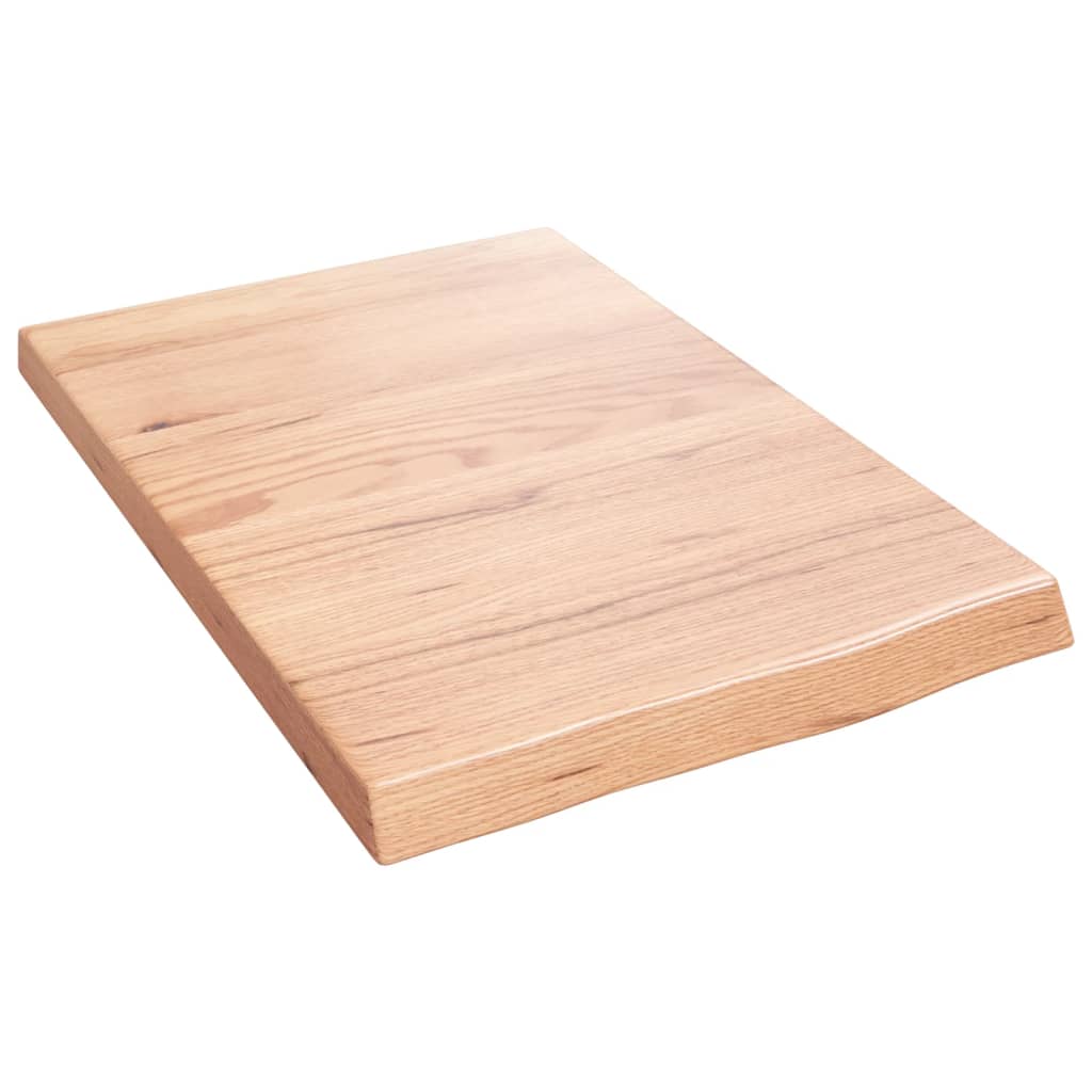 Vidaxl wandschap 40x60x(2-4) cm behandeld massief eikenhout lichtbruin