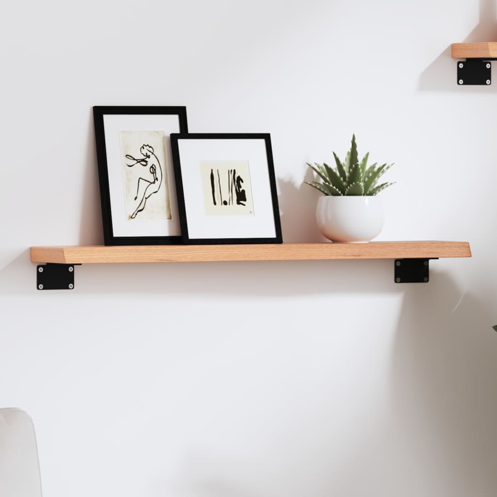 Vidaxl wandschap 60x10x2 cm behandeld massief eikenhout lichtbruin