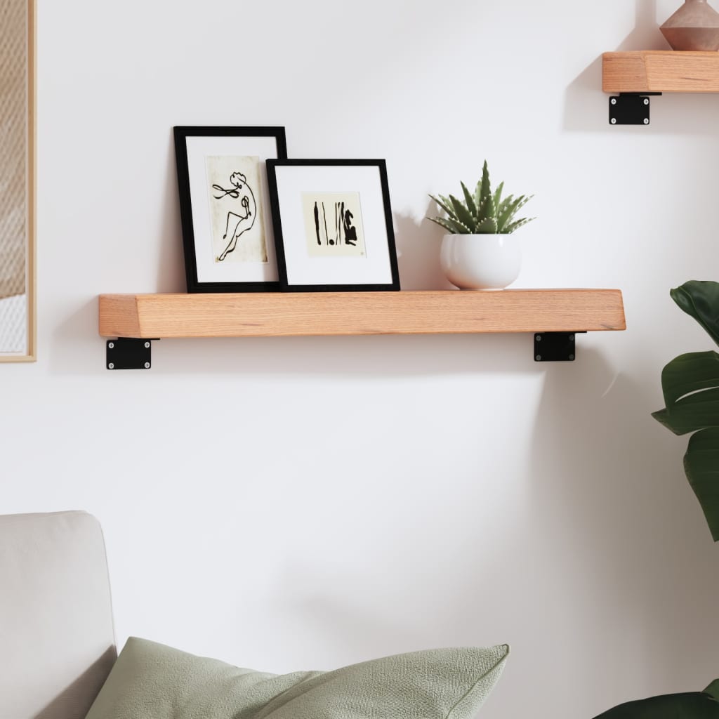Vidaxl wandschap 60x10x6 cm behandeld massief eikenhout lichtbruin